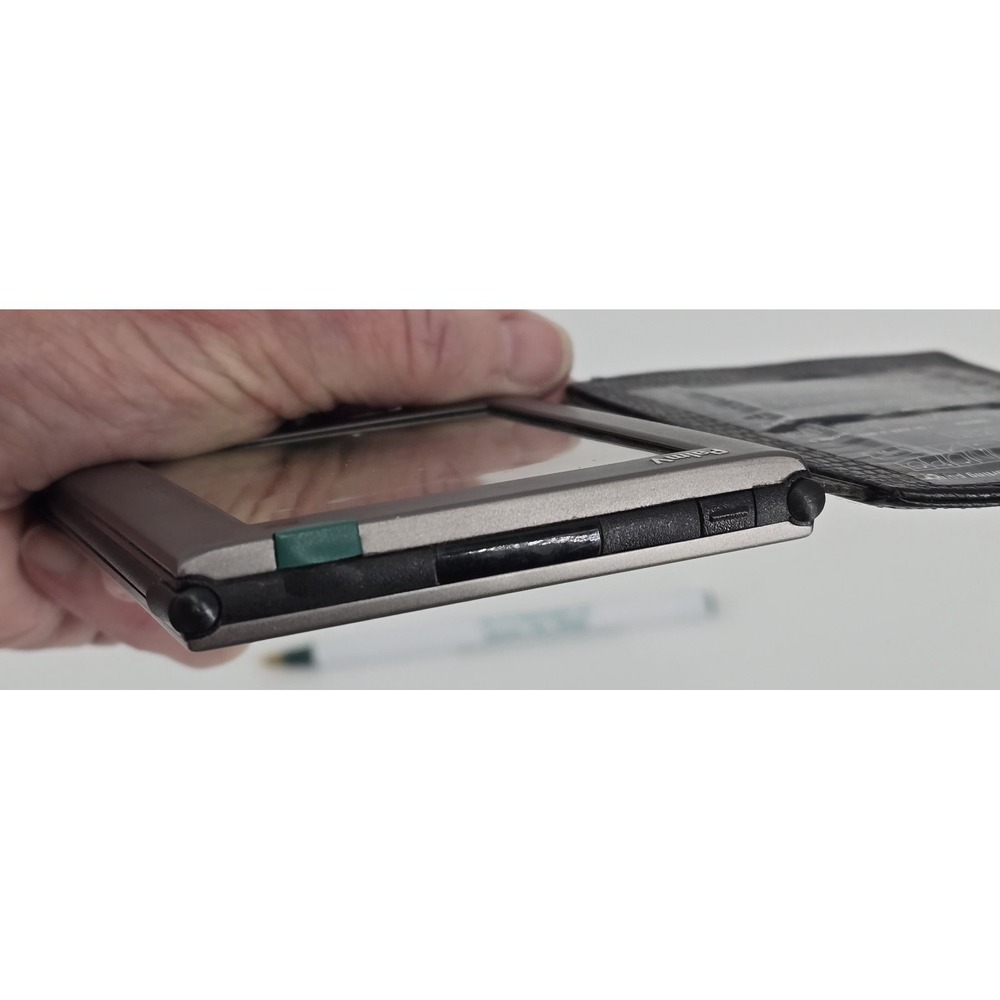 3Com Palm V Silver Handheld 3.2" Touchscreen Leather Case Untested No Charger - Picture 4 of 6
